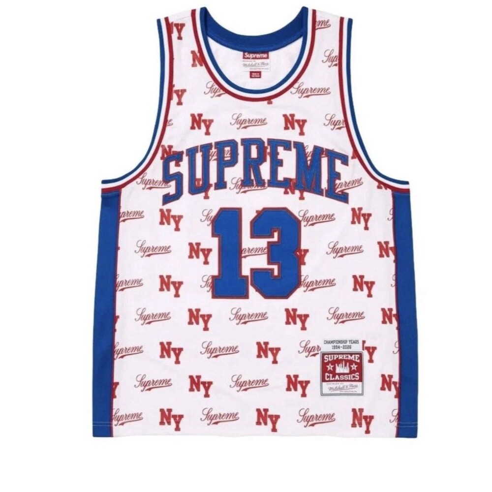 Supreme x Mitchell & Ness Monogram Basketball Jersey Men’s XXL ~ White NEW